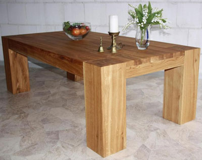 Couchtisch Beistelltisch aus Massivholz eckig oder oval Massivholz