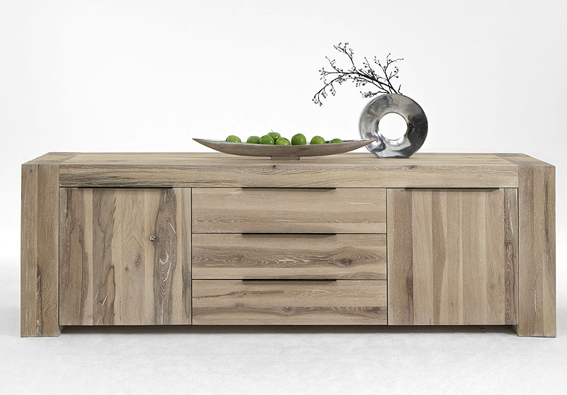 Sideboard Bigfoot Eiche Massivholz Oberfläche weiss geölt - Bodahl Möbeler