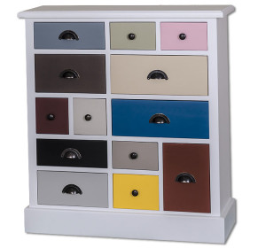 Bunte Möbel Apothekerkommode Fichte massiv Holz - PS474-multicolor