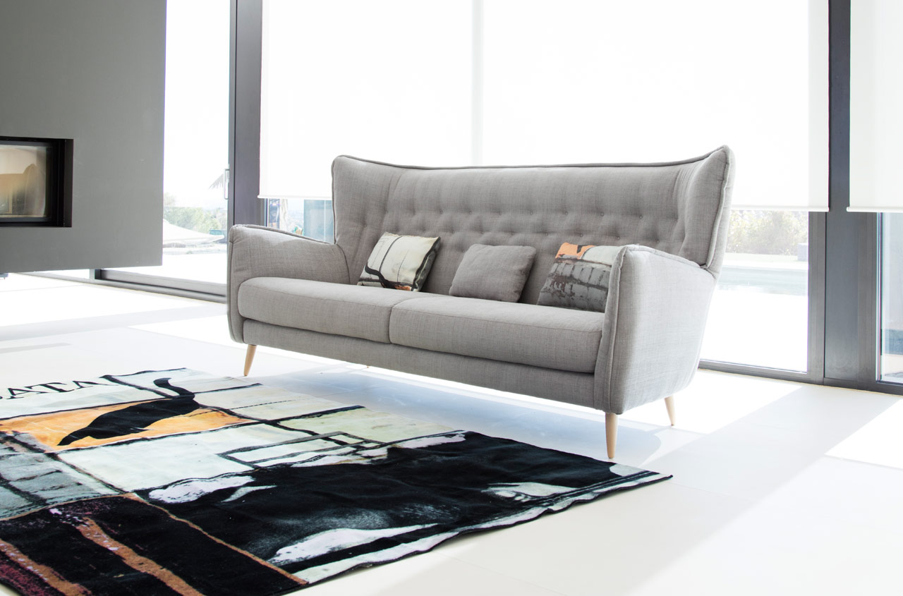 fama zweisitzer sofa in hellgrau