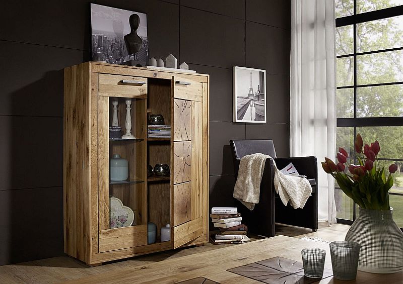 wildeiche rustikale highboard